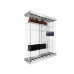 CONJUNTO 1 VITRINA 1233 + 1 VITRINAS 1234 CON TECHO MADERA Y FOCOS