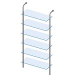 MODULO TUBO 25mm CODO 6 ESTANTES CRISTAL 90cms INICIAL