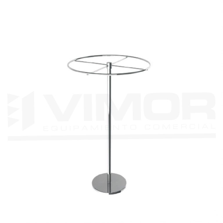 EXPOSITOR CALCETINES 1 PISO CROMADO 30cm. DIAMETRO 70cm