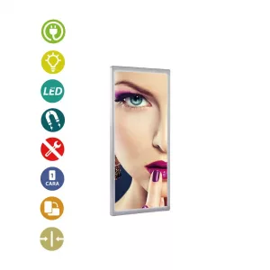 PORTACARTEL LED APERTURA MAGNETICA 1200x400x15mm 30w