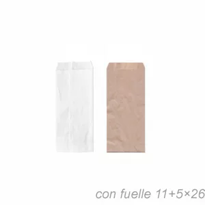100 sobres blanco americano con fuelle 11+5x26