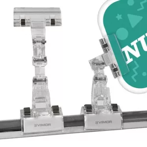 PORTAPRECIOS PINZA TUBO/CARTEL TRANSPARENTE 17.5cm. (en paquete de 5uds)