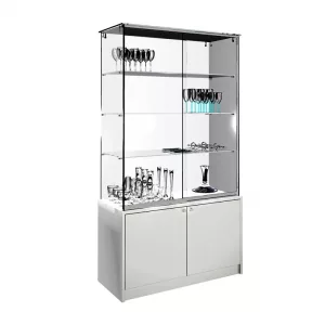 VITRINA CRISTAL TEMPLADO 3 ESTANTES Y BUCH DE 2 PUERTAS