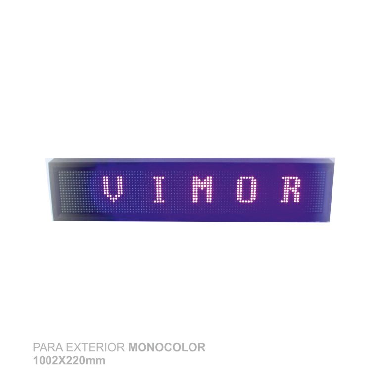 PANTALLA DIGITAL PARA EXTERIOR MONOCOLOR 1020X220mm