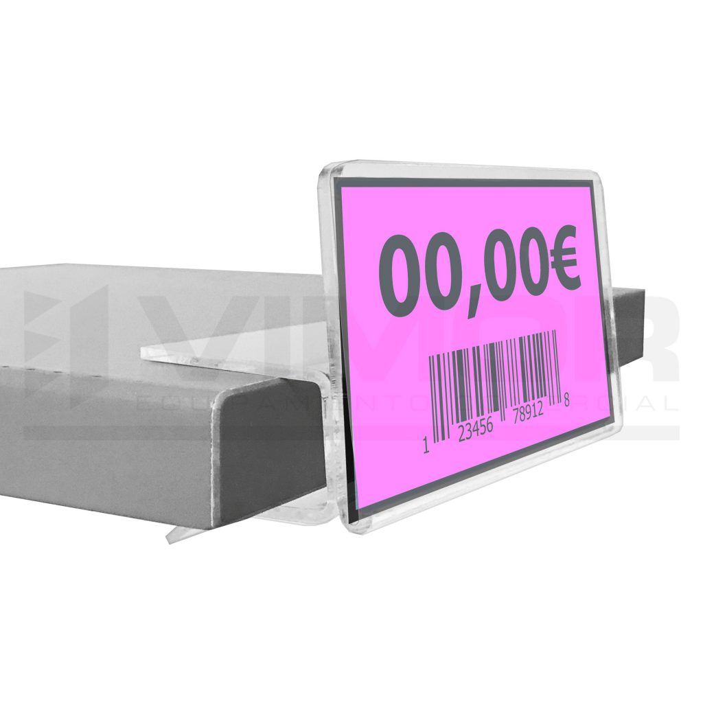 Pack De 25 Perfiles Portaprecios Adhesivos Para Estantes – Transparentes, Antirreflejos, De 100x3 Cm, Con Doble Aleta Y Cinta Adhesiva, Ideales Para Supermercados Y Farmacias