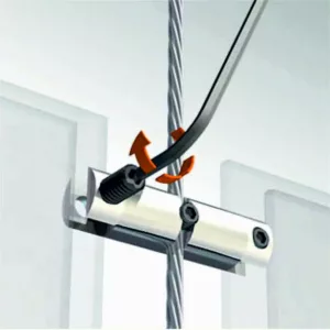 GRAPA DOBLE MINI PARA PORTACARTEL CON CABLE MAX. 4mm SISTEMA CABLE