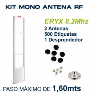 Kit sistema Eryx 8,2Mhz mono antena (Paso máximo 1,60m) con 500 etiquetas mini redonda