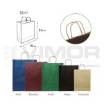 BOLSAS ASA RETORCIDA KRAFT MINI-18+8x24 -90gr.(en caja de 400uds)