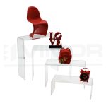 CONJUNTO 4 MESAS DE METACRILATO RECTANGULAR