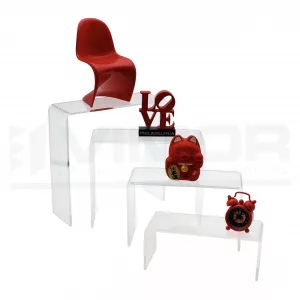 CONJUNTO 4 MESAS DE METACRILATO RECTANGULAR