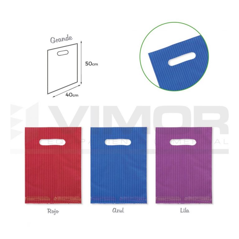 200 BOLSAS PLÁSTICO ASA TROQUEL RAYAS 40X50