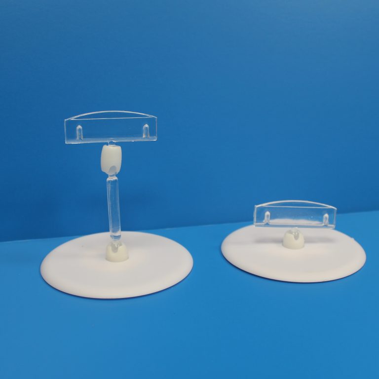 PORTAPRECIOS SOPORTE/BASE ADHESIVA 9cm. (en paquete de 5uds)