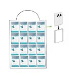PORTACARTELES 16 sobres -A4 Vertical TRANSPARENTE A-170cm B-101cm
