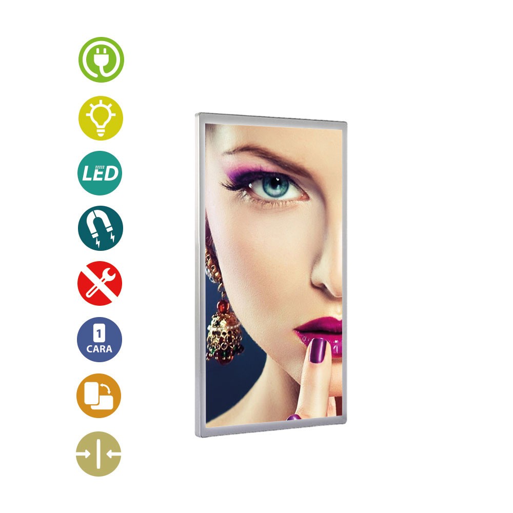 PORTACARTEL LED APERTURA MAGNETICA 1200x600mm 30w