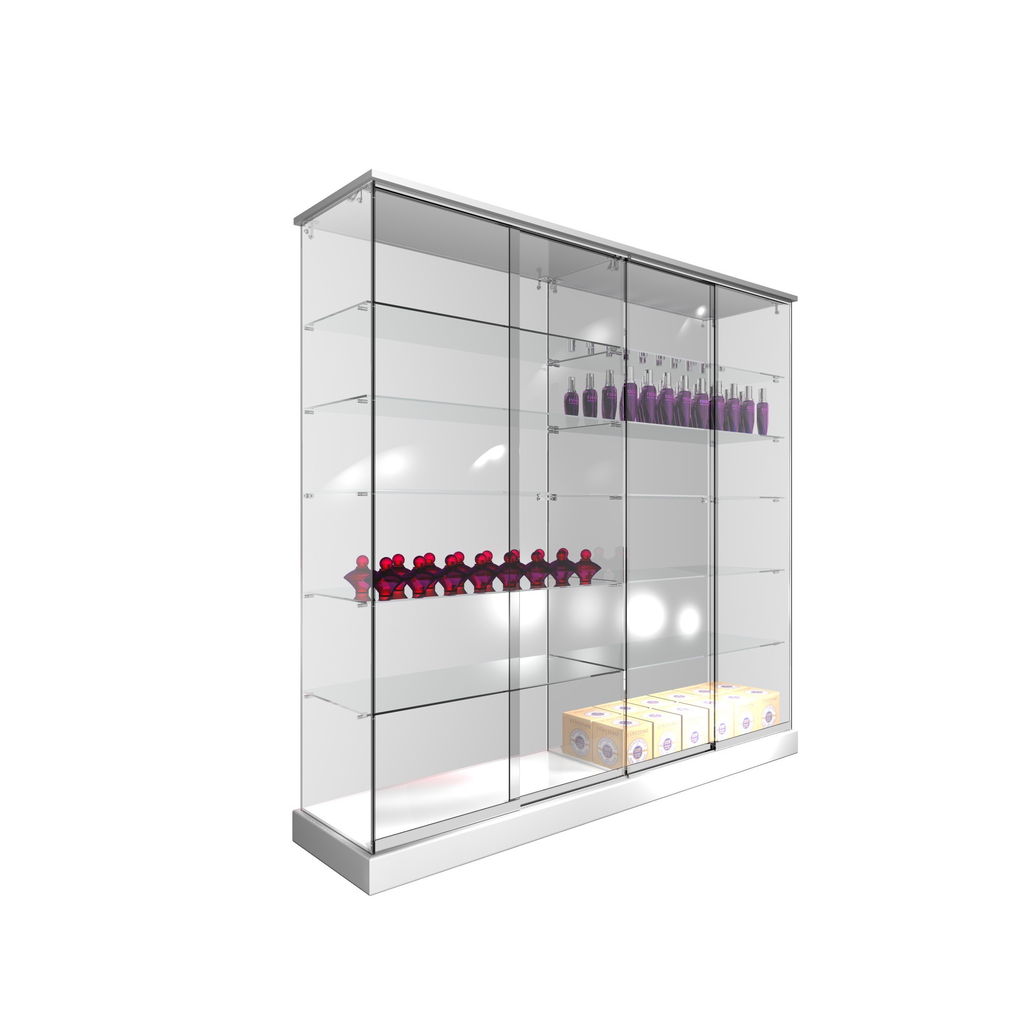 CONJUNTO 2 VITRINAS 1234 CON TECHO MADERA