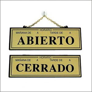CARTELES INFORMACION PLACA ABIERTO-CERRADO