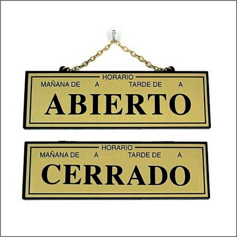 CARTELES INFORMACION PLACA ABIERTO-CERRADO