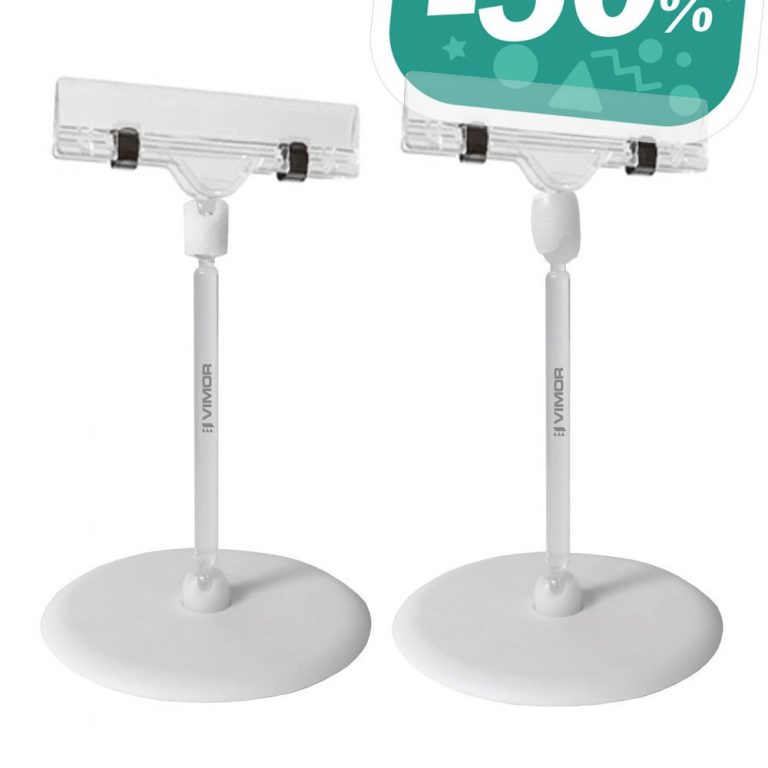 PORTAPRECIOS PINZA ANCHA/BASE ADHESIVA 15cm. (en paquete de 5uds)