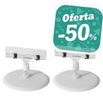 PORTAPRECIOS PINZA ANCHA/BASE ADHESIVA 4.5cm. (en paquete de 5uds)