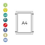 PORTACARTEL LED MAGNETICO "SIST.CABLE" A4 VERTICAL 12V-6,7w