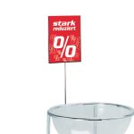 PORTACARTEL P/CESTA PERFUMERIA DIN A4 VERTICAL CROMADO