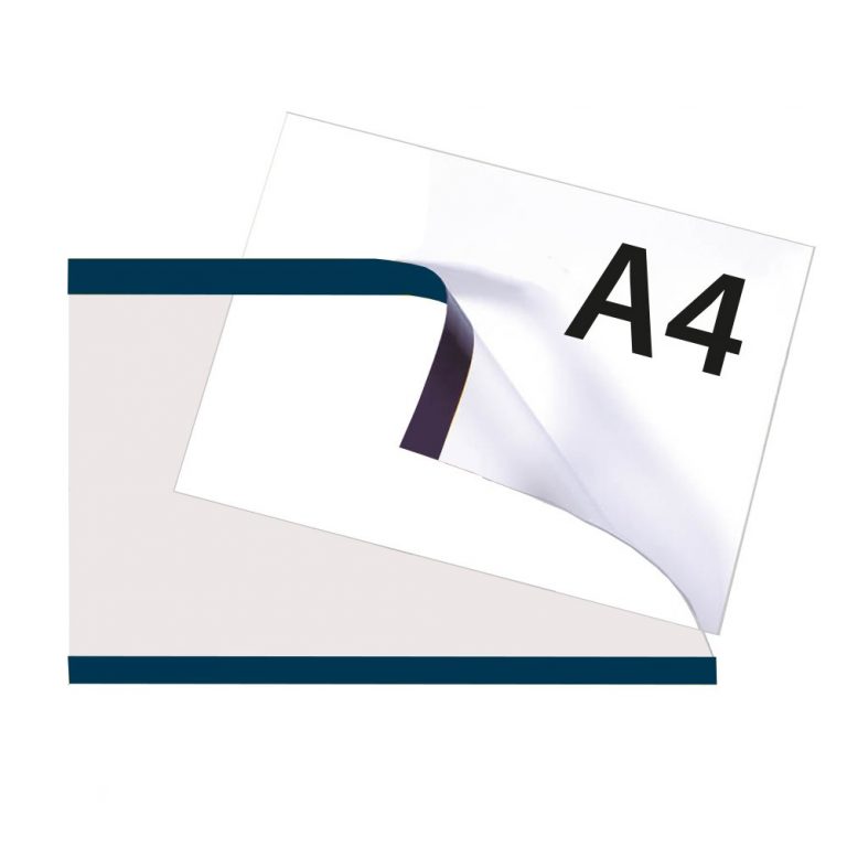 PORTACARTEL PLÁSTICO HORIZONTAL CON IMÁN DINA4 (en paquete 5uds)