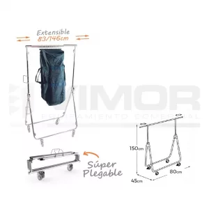 EXPOSITOR SUPER PLEGABLE CROMADO 1500x450