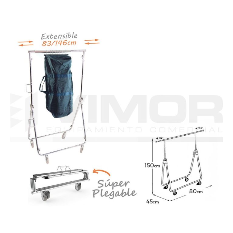 EXPOSITOR SUPER PLEGABLE CROMADO 1500x450