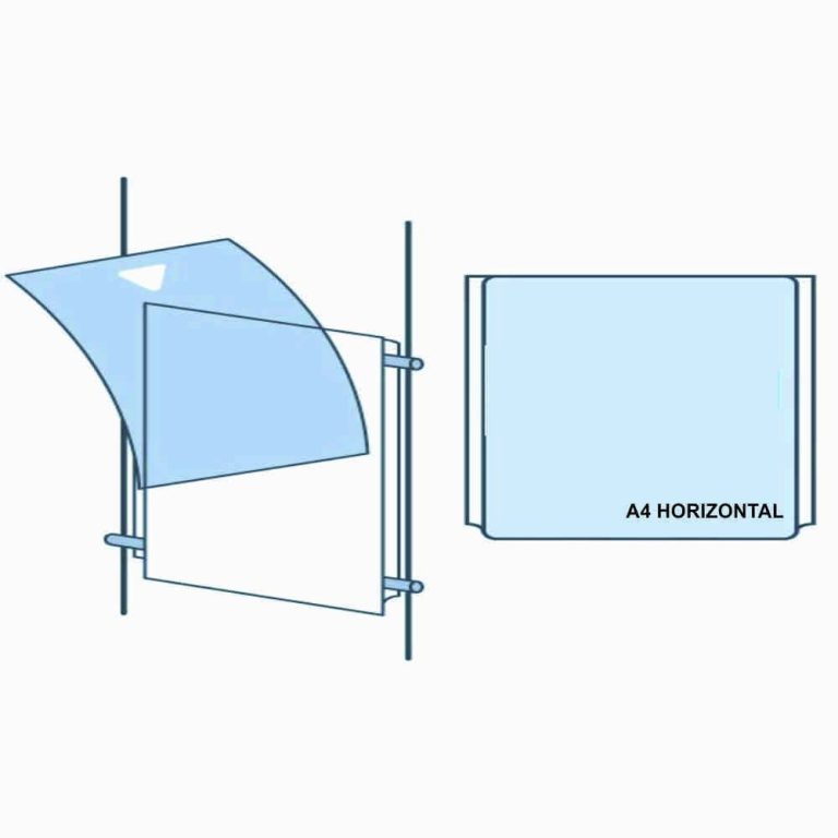 PORTACARTEL DIN A4 HORIZONTAL PARA CABLE TRANSPARENTE DIN-A4