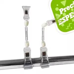 PORTAPRECIOS PINZA TUBO/PINZA ESTRECHA 17cm. (en paquete de 5uds)