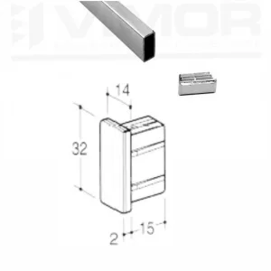 Tapón para tubo rectangular 32x14
