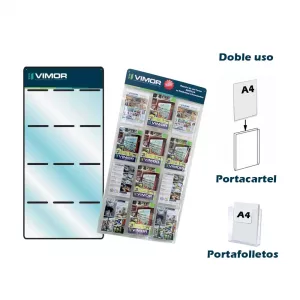 EXPOSITOR 12 RANURAS PORTACARTELES/PORTAFOLLETOS A4