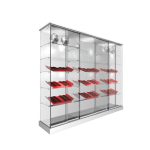 CONJUNTO 2 VITRINAS 1233+ 1 VITRINA 1234 CON TECHO MADERA