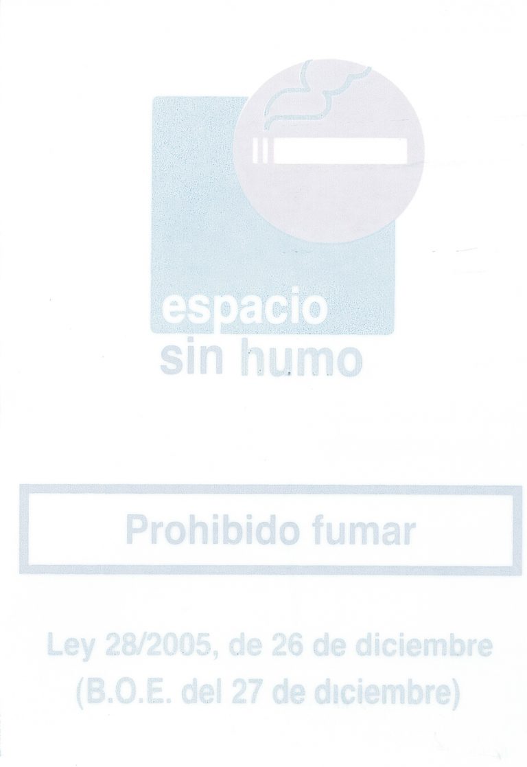 CARTELES INFORMACION ESPACIO SIN HUMO ADHESIVO PVC