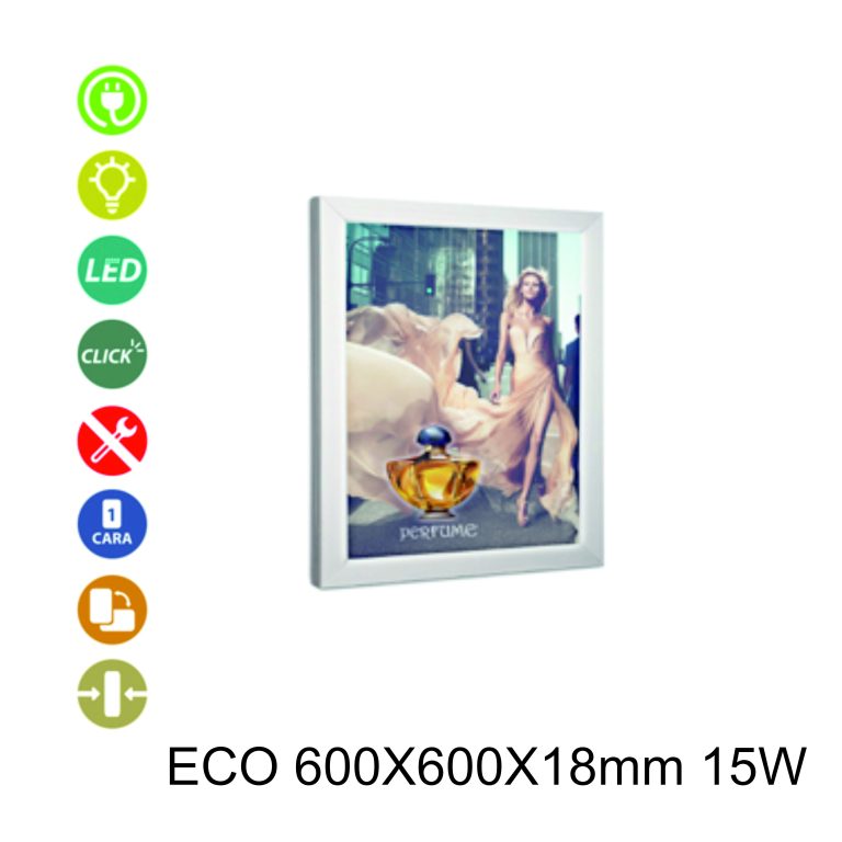 PORTACARTELed APERTURA MAGNETIC eco 600X600X18mm 15W