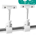 PORTAPRECIOS PINZA TUBO/CARTEL BLANCO 16.5cm. (en paquete de 5uds)