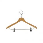 PERCHA MADERA HOTEL CON PINZAS 45cm