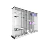 CONJUNTO 2 VITRINAS 1234 + 1 VITRINAS 1233 CON TECHO MADERA