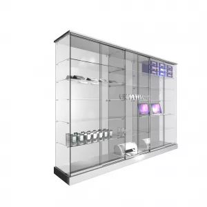 CONJUNTO 2 VITRINAS 1234 + 1 VITRINAS 1233 CON TECHO MADERA