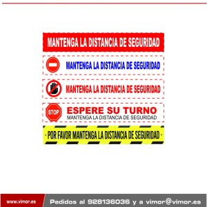 CARTELES INFORMACION VINILO ADHESIVO + PROTECTOR PARA SUELO/PARED 50X8CM (paquete 15uds)