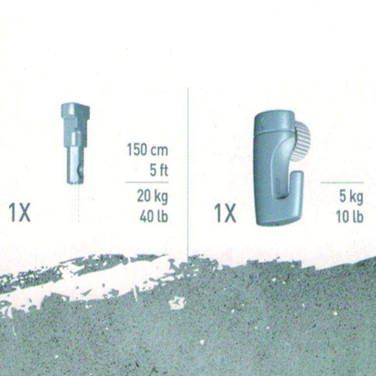 KIT BLISTER GANCHO PEQUEÑO HASTA 5KG Y CUERDA NYLON