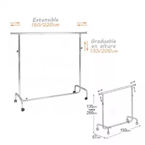 Expositor confección recto ecoblitz         H150-220cm y  L135-170cm.