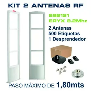 KIT SISTEMA ERYX 8.2Mhz 2 ANTENAS (Paso maximo 1,80mts) CON 500 ETIQUETAS RIGIDAS CUADRADAS