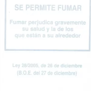 CARTELES INFORMACION "SE PERMITE FUMAR" ADHESIVO PVC