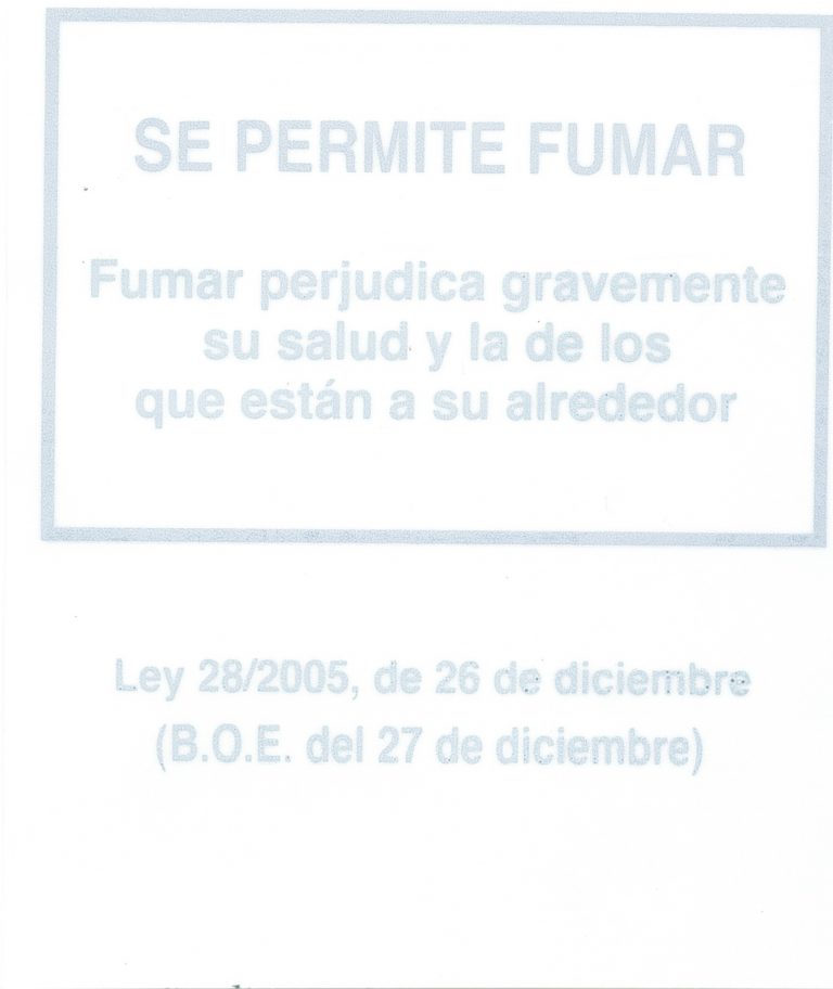 CARTELES INFORMACION "SE PERMITE FUMAR" ADHESIVO PVC