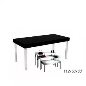 Mesa góndola cromo y encimera regruesada