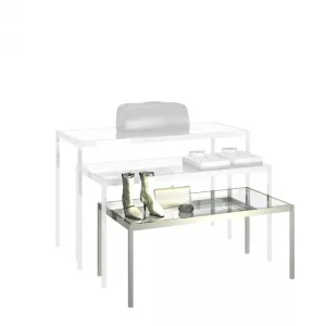 Mesa góndola con cristal transparente 120