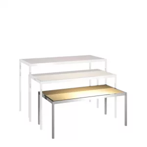 Mesa góndola con tablero melaminado 120x50x60cm