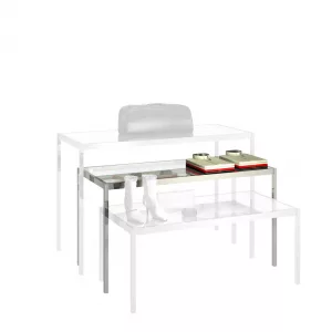 Mesa góndola con cristal transparente 130