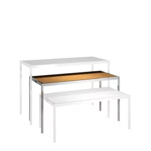 Mesa góndola con tablero melaminado 130x70x60cm